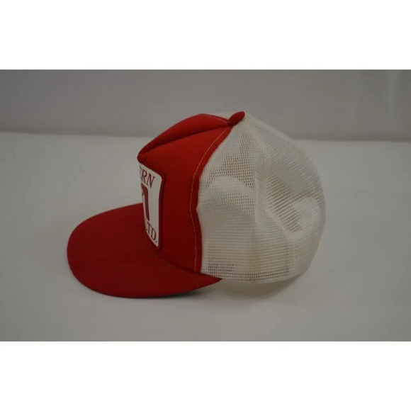 Modern Tools Mesh Trucker Hat Snapback Adjustable Cap Red White Size  a Just Vtg - Picture 4 of 11